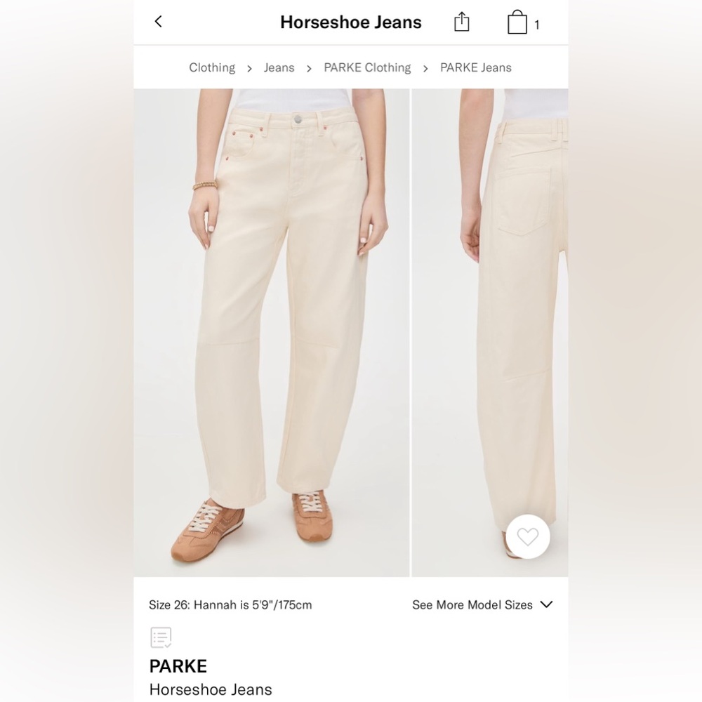 Parke Women's horseshoe Leg Cream Jeans